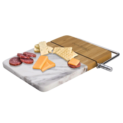 Marble & Bamboo Cutting Board Charcuterie Set